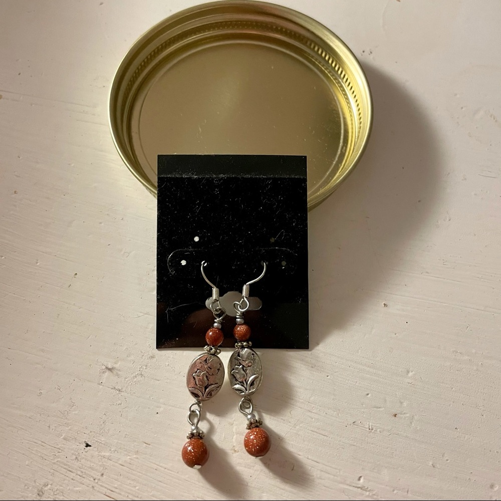 Handmade silver & stone earrings